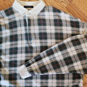 Vtg- Britches- The Rugby- Men's Checkered Shirt - Tan, Blackish Brown & Red - XL